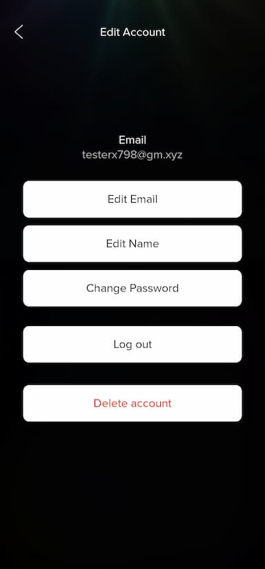 4. Select the Delete Account option.