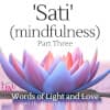 'Sati' (Mindfulness) Part Three: Words of Light and Love